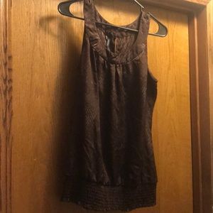 Brown sheet leopard printed dress tank